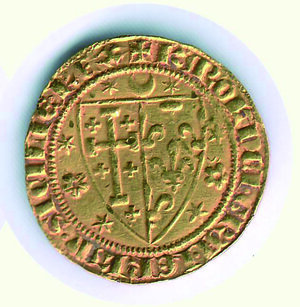 reverse: NAPOLI - Carlo I d’Angiò (1266-1285) - Saluto d’Oro - MIR 18.