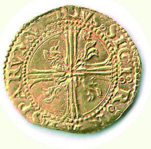 reverse: NAPOLI - Carlo V (1516-1556) - Scudo d’Oro - MIR 132/2.