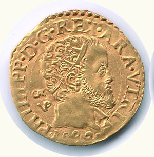 obverse: NAPOLI - Filippo II (1556-1598) - Scudo d’Oro 1582 - MIR 168.