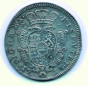 reverse: NAPOLI Carlo VI - Mezzo Ducato 1715