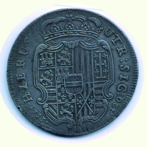 reverse: NAPOLI Cerlo VI - Mezza piastra 1733