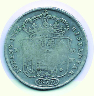 reverse: NAPOLI - Carlo di Borbone - ½ Piastra 1753.