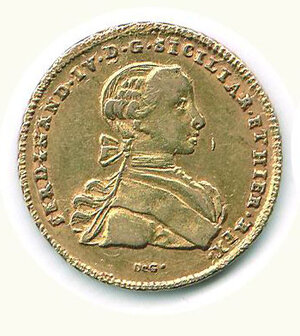 obverse: NAPOLI - Ferdinando IV di Borbone (1759-1825) - 6 Ducati 1767.