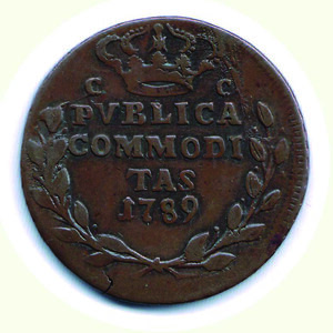 reverse: NAPOLI - Ferdinando IV -  Pubblica da 3 Tornesi 1789.