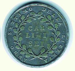 reverse: NAPOLI - Repubblica Napolitana 1799 - 1/2 Piastra da 6 Carlini.