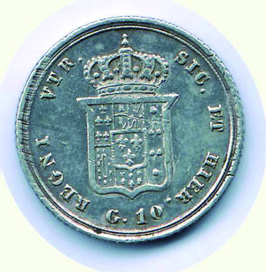 reverse: NAPOLI - Ferdinando II - Carlino da 10 Gr 1855.