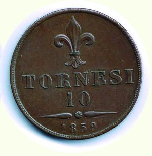 reverse: NAPOLI - Francesco II - 10 Tornesi 1859.