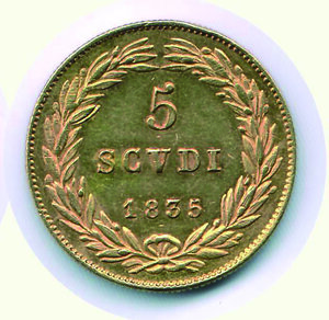 reverse: BOLOGNA - Gregorio XVI (1831-1846) - 5 Scudi 1835.