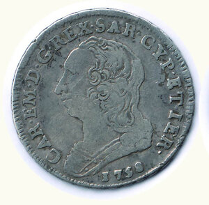 obverse: SAVOIA - Carlo Emanuele III - 1/4 di Scudo 1758.