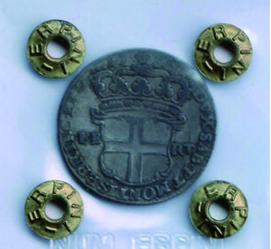 reverse: SAVOIA - Carlo Emanuele III - 5 Soldi 1736