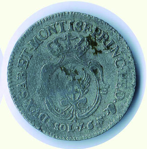 reverse: SAVOIA - CARLO EMANUELE III - 7,6 Soldi 1755 porosa.