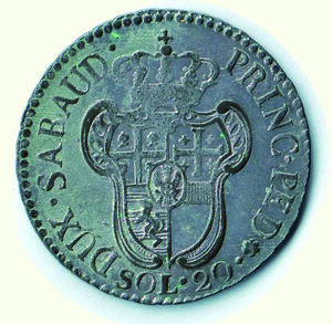 reverse: VITTORIO AMEDEO III - 20 Soldi 1796