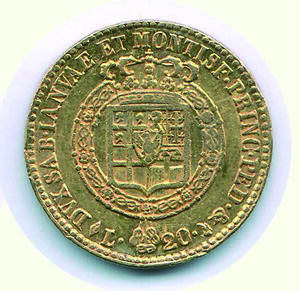 reverse: VITTORIO EMANUELE I - 20 Lire 1817