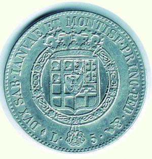 reverse: VITTORIO EMANUELE I - 5 Lire 1818.