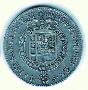 reverse: VITTORIO EMANUELE - 5 Lire 1820.