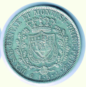 reverse: CARLO FELICE (1821-1831) - 5 Lire 1827.