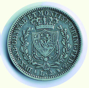 reverse: CARLO FELICE -  2 Lire 1828 TO.