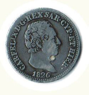 obverse: CARLO FELICE - 50 Cent. 1826 To.