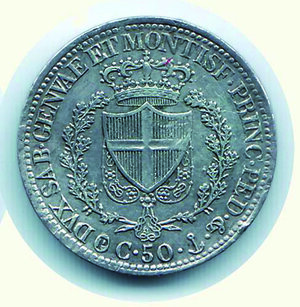 reverse: CARLO FELICE - 50 Centesimi 1827