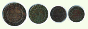reverse: CARLO FELICE - Lotto di 4 monete 1826 - Torino