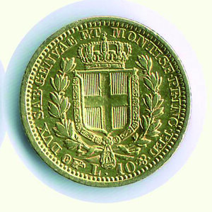 reverse: CARLO ALBERTO - 10 Lire 1833 TO - Altissima conservazione.