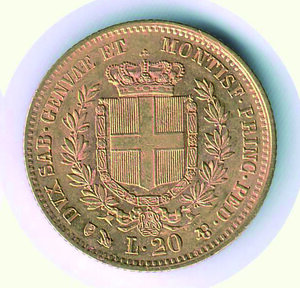 reverse: VITTORIO EMANUELE II - 20 Lire 1858 TO.