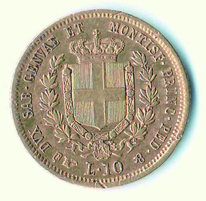 reverse: VITTORIO EMANUELE II - 10 Lire 1853