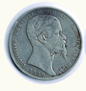 obverse: VITTORIO EMANUELE II - 5 Lire 1850 TO.