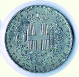 reverse: VITTORIO EMANUELE II - 5 Lire 1857