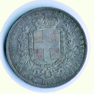 reverse: VITTORIO EMANUELE II - 5 Lire 1858