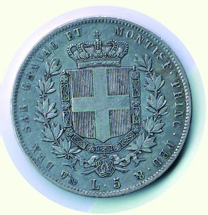 reverse: VITTORIO EMANUELE II - 5 Lire 1859