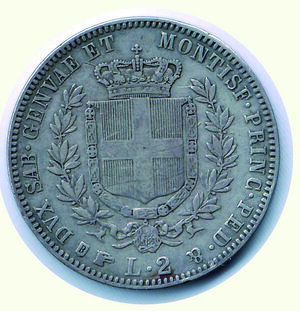 reverse: VITTORIO EMANUELE II - 2 Lire 1854