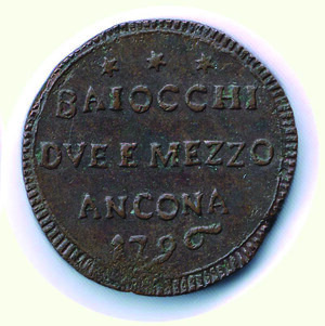 reverse: ANCONA - Pio VI (1775-1799) - San Pietrino da 2,5 Baiocchi.