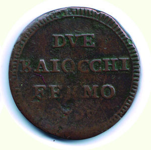 reverse: FERMO - I Repubblica Romana - Due Baiocchi