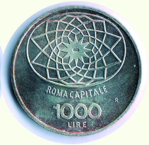 reverse: 1000 Lire 1970 - Roma capitale.