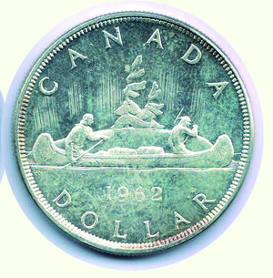 reverse: CANADA -  Dollaro 1962 - Canoa.