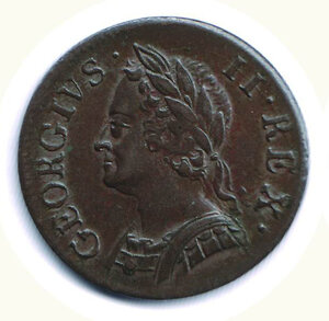 obverse: INGHILTERRA - Giorgio II - Farthing 1754