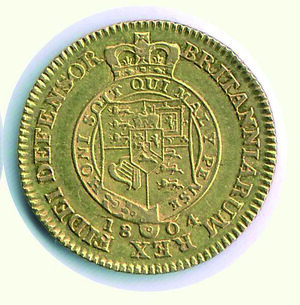 reverse: INGHILTERRA - Giorgio III - Mezza Guinea 1804