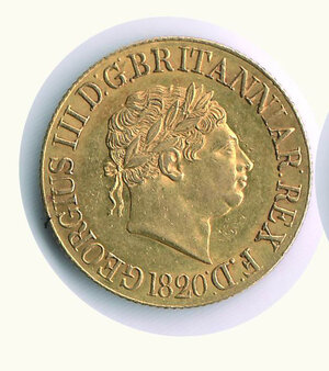 obverse: INGHILTERRA - Giorgio III - Sovrana 1820