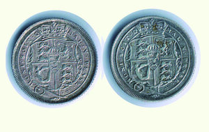 reverse: INGHILTERRA - Giorgio III - 6 Pence 1816 e 1820