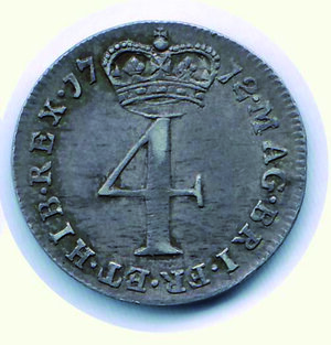 reverse: INGHILTERRA - Giorgio III - 4 Pence 1772