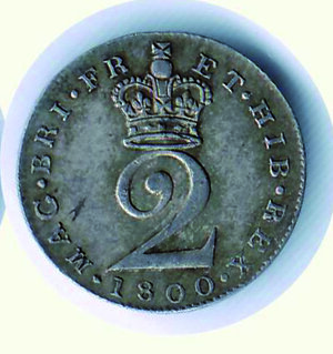 reverse: INGHILTERRA - Giorgio III - 2 Pence 1800