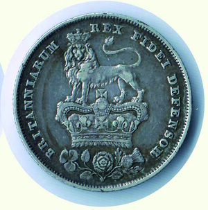 reverse: INGHILTERRA - Giorgio IV (1820-1830) - Scellino 1826 - KM 694.