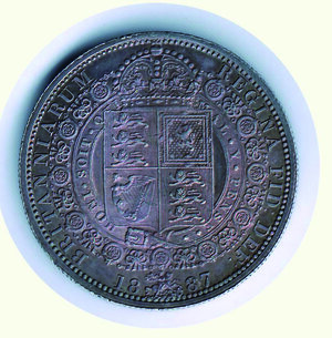 reverse: INGHILTERRA Vittoria - Mezza Corona 1887 