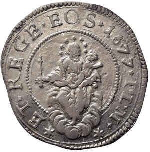 reverse: GENOVA. Dogi biennali (1528-1797). III fase (1637-1797). Mezzo scudo stretto 1677 sigle ILM. Ag (19,10 g). MIR 297/28. qSPL