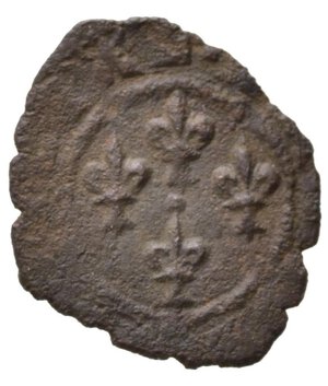 obverse: BRINDISI o MESSINA. Carlo I d Angiò (1266-1285). Denaro Mi (0,53 g). Spahr 41. MB