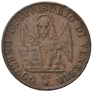 obverse: VENEZIA. Governo Provvisorio. 3 centesimi 1849. Cu. MB+
