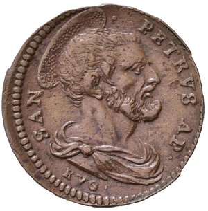 reverse: GUBBIO. Clemente XI (1700-1721). Quattrino con San Pietro. Cu (2,56 g). MIR 2384. Raro. SPL