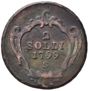 reverse: GORIZIA. Francesco II d Asburgo-Lorena (1797-1805). 2 soldi 1799 S. qBB
