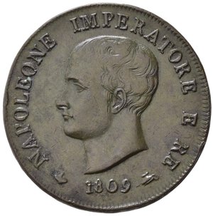 obverse: MILANO. Napoleone I Re d Italia. 1 soldo 1809 M. Gig. 210, BB+